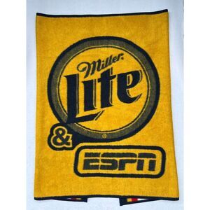 Miller Lite Biederlack Blanket Throw ESPN 80" X 60" USA Gold Red‎ Blue Vtg 80s